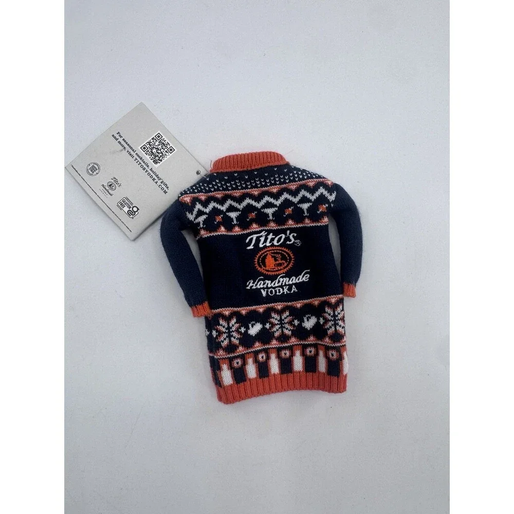 Titos Handmade Vodka Mini Ugly Christmas Sweater Bottle Cover Collectible Koozie